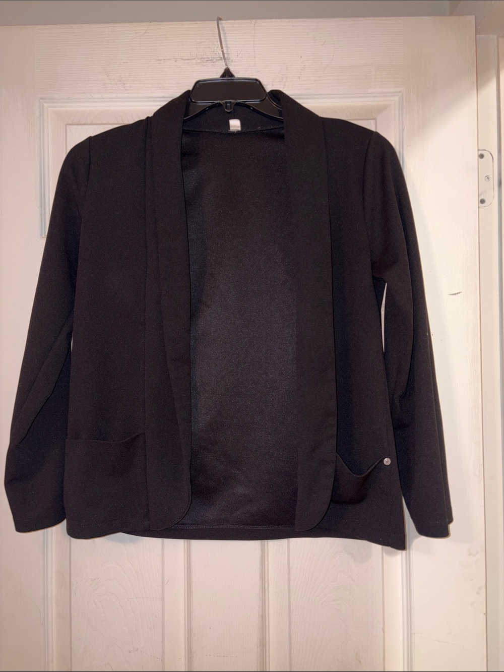 Black Open Front Blazer Jacket